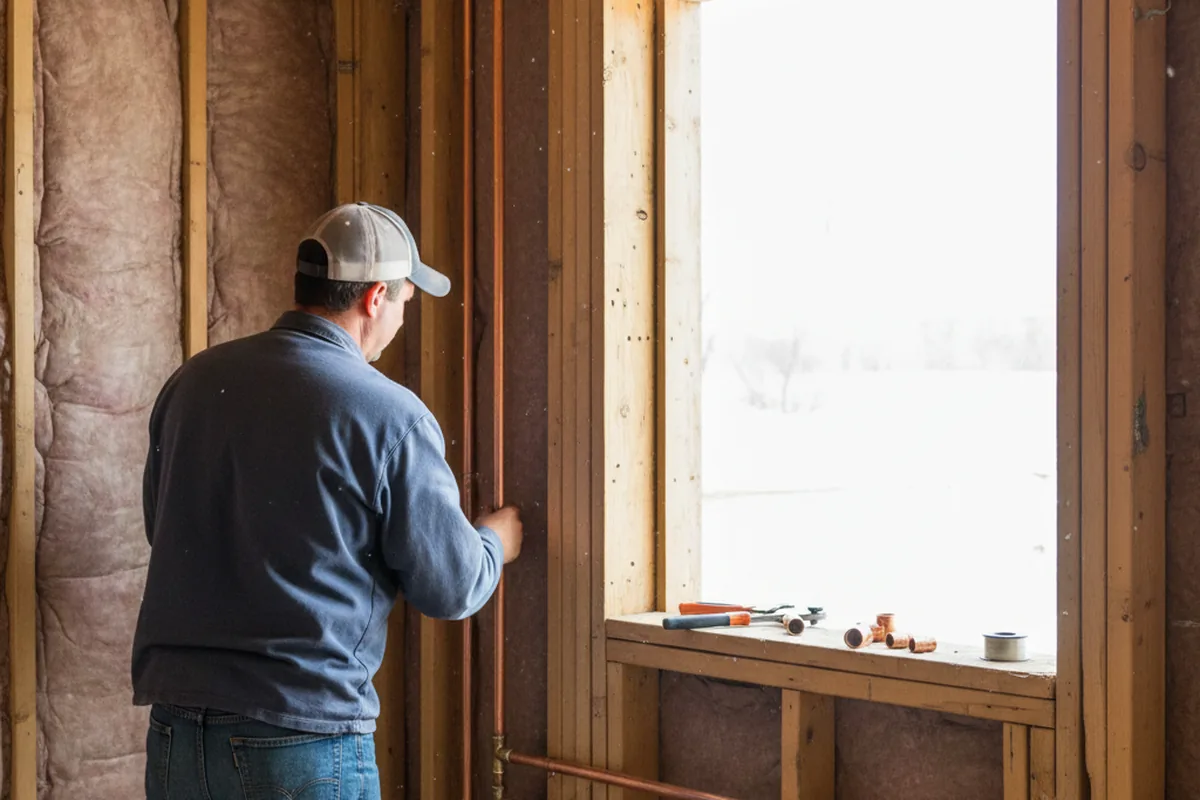 Licensed plumber running new copper supply lines in a Richmond home